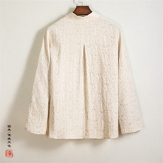 春装新款风男装棉麻提花男士改良汉服男士衬衫C248P75，男装衬衫，钱塘802