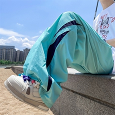 夏季新款潮牌百搭宽松长裤多巴胺穿搭速干休闲裤男现货K8032-P38，男装休闲裤，星座512-3