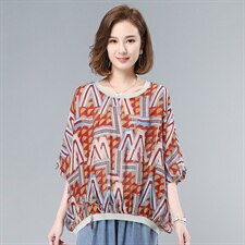 薄款天丝牛仔女2025夏季新款大码遮肉显瘦中年妈妈休闲，女装T恤，叶笙衣