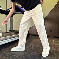 夏款风冰丝提花休闲裤子男社会小伙店主风长裤垂感2252-P58，男装休闲裤，星座313B-2(原星座309A-2)