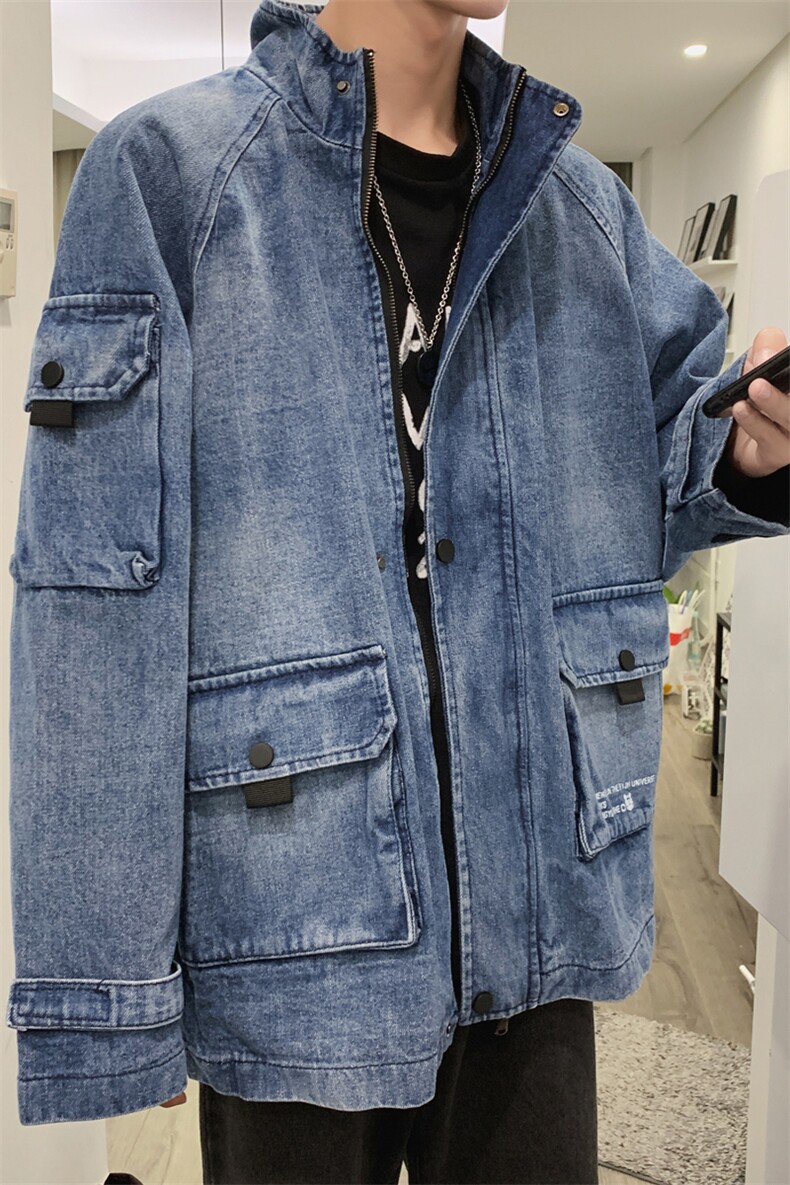 19/秋冬港风男士潮流宽松牛仔夹克情侣外套003/P98(控价108）,男装夹克,星座1506-1