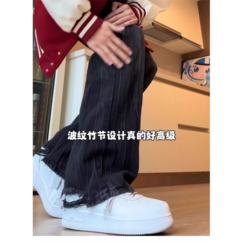 24港风潮牌ins高街暗黑光版修身微喇牛仔裤-NZ9172-P53-网络图,男装牛仔裤,星座1002-2