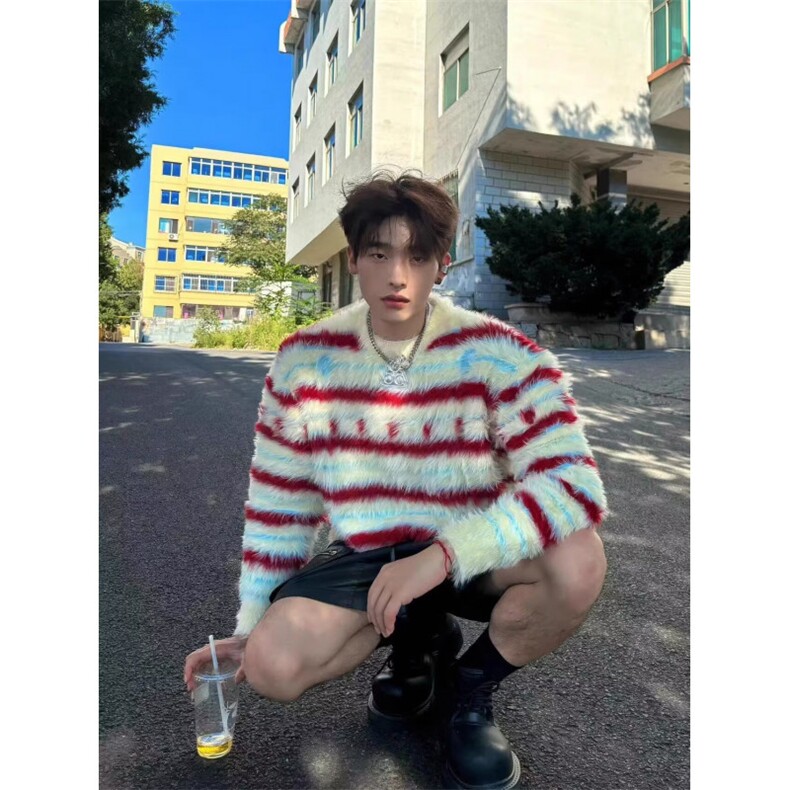 JY732-P63 圆领毛衣针织衫男潮牌帅气毛衣图片