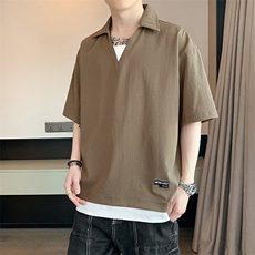 冰氧仿棉短袖店主风体恤休闲百搭纯色POLO衫男上衣TC3143-P35，男装Polo衫，星座717