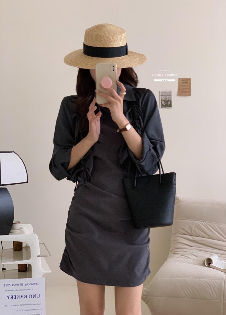 香丽迪网红chic高级感丝滑醋酸外披两件套,女装其它,香丽迪1