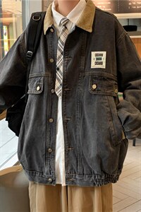 2024秋冬牛仔夹克男韩版潮流时尚翻领帅气外套A161-2-JK8869-P58图片