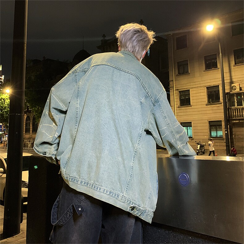Wt8897-P60美式复古宽松型牛仔外套,男装夹克,星座1501-1