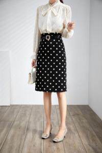 【现货】波点半裙，配腰带，女装半身裙，苏诗丁