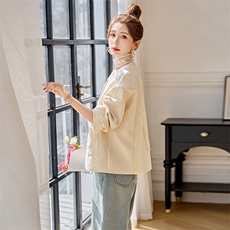 新中式G风刺绣外套女2025春季新款时尚气质风小个子短款上衣，女装短外套，乐吉娜