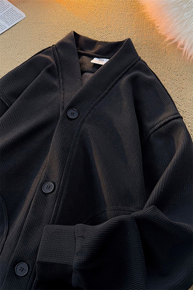 8XL-M羊羔绒开衫卫衣外套男秋冬季V领加绒加厚长袖上衣服KS001P58,男装卫衣,电商B312