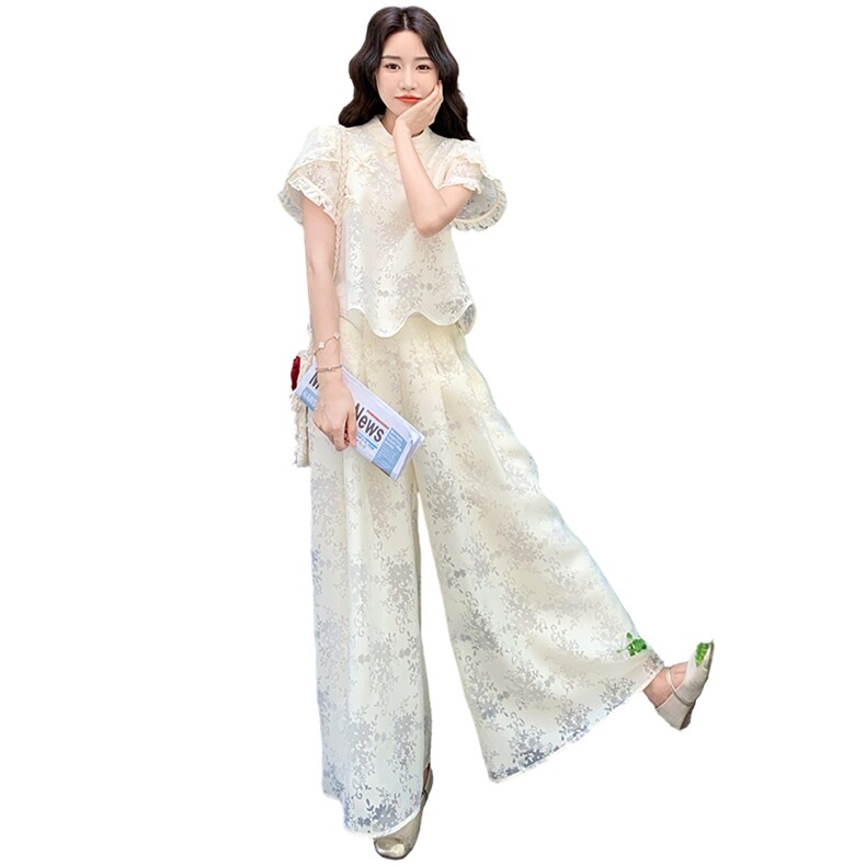 [现货】新中式上衣+阔腿裤两件套A886P165K235,女装套装/套裙,2C269