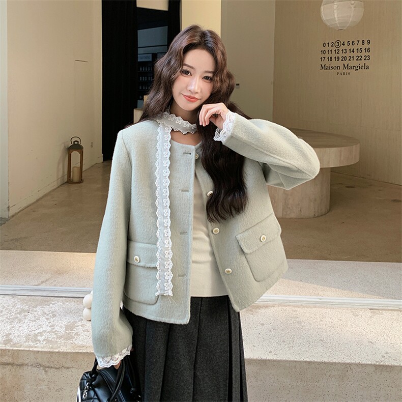 2025年冬季双面呢小香风短款毛呢外套7323-P230-K318,女装毛呢外套,2C109