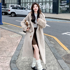 现货新款加厚皮毛一体外套2C095-8931-P215-K308，女装毛呢外套，2C095