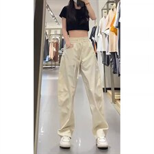 1506/QA030/P43春秋季裤子男简约纯色设计感大口袋阔腿弯刀裤男，男装休闲裤，星座1506