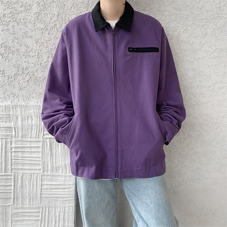 8XL-M春季水洗帆布短款夹克男生vintage美式复古工装外套JK003P98,男装夹克,电商B312