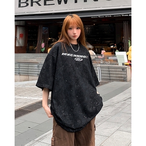 设计感潮牌短袖T恤男女印花嘻哈ins情侣体恤上衣1008-TX122-P39图片