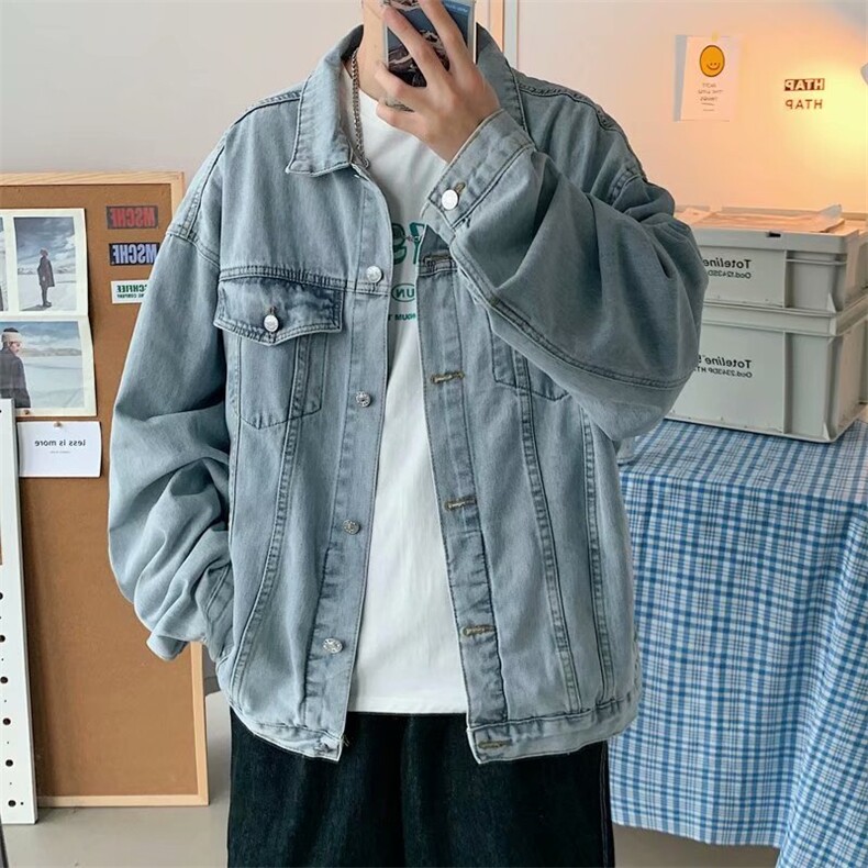 牛仔夹克衫男士2021新款宽松学生外套韩版春秋上衣服W1679-P58,男装夹克,星座512-4