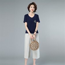 2021年夏新款套装休闲大码宽松女套装3205款，女装套装/套裙，秋牧寒烟