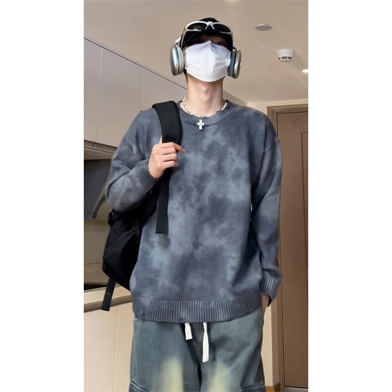 冬季新款休闲设计感多色可选保暖扎染针织毛衣D5590-TP5588,男装针织衫/毛衣,电商A102