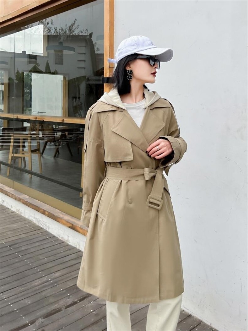 春装新款，欧版风衣，女装风衣，红雀纺