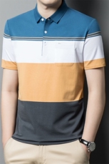 POLO衫男士短袖t恤翻领撞色中青年休闲装夏季新款商务上衣服体桖，男装T恤，电商B212（原钱塘6029）