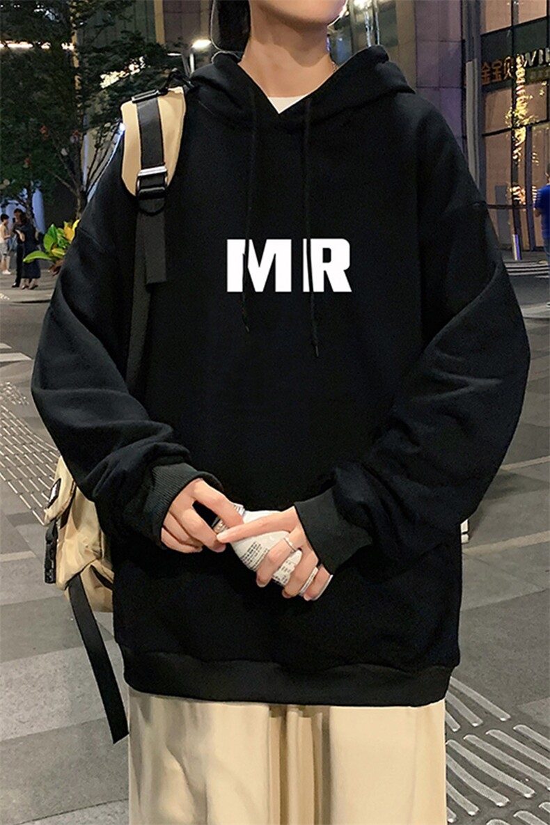 WY2253-P35纯棉连帽卫衣男大码运动帽衫宽松薄外套男,男装卫衣,电商A040