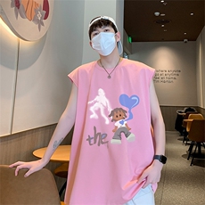 已注册抖音直播得物品质纯棉250克重磅男无袖背心T恤T574P28控39，男装背心/马甲，电商C408(原B339-1)