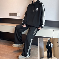 现货港风两件套2026春季新款男士休闲大码卫衣卫裤两件套TZ596，男装休闲裤，星座1816-3（原1210-3）