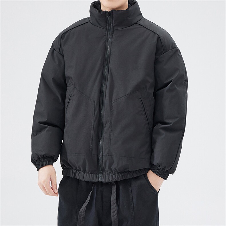 现货冬季美式休闲加厚雪山外套夹克立领纯色三防户外工装棉服,男装夹克,电商A486-1