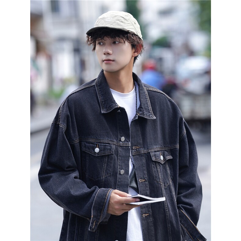 25新款水洗牛仔男夹克上衣潮流纯色外套N2022/P105/158,男装夹克,星座202