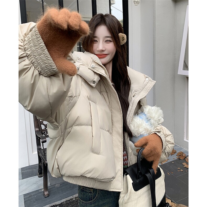【新款现货】设计感连帽短款小个子白鸭绒面包服99819款P235K338,女装羽绒服,2C316