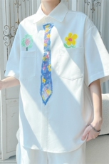 2025夏季新款旋律风车大码印花学院风衬衫M-5XHC25346-特P30，男装衬衫，电商A022