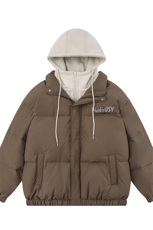 特批新款平铺假两件字母印花连帽棉服A247-MY64702特批115控168，男装棉衣，电商A247-1
