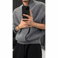 1303B-MY823-P68龙叨叨重磅北极绒道袍缝线针织毛衣网图现货，男装针织衫/毛衣，星座1303B