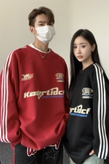 秋装港风潮美式拼接织带印花情侣卫衣运动外套男女G1063P48，女装短外套，电商A339