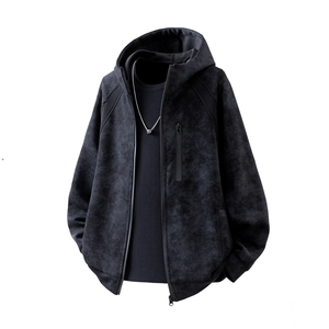 可二开脏脏灰扎染罗纹拼接运动修身大码M-5XL夹克JK78077P75控108,男装夹克,星座227-7