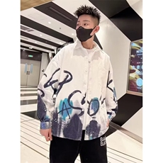 衬衫男长袖夏季潮牌易打理宽松休闲外套春秋款印花痞帅青少年衬衣，男装衬衫，星座506A