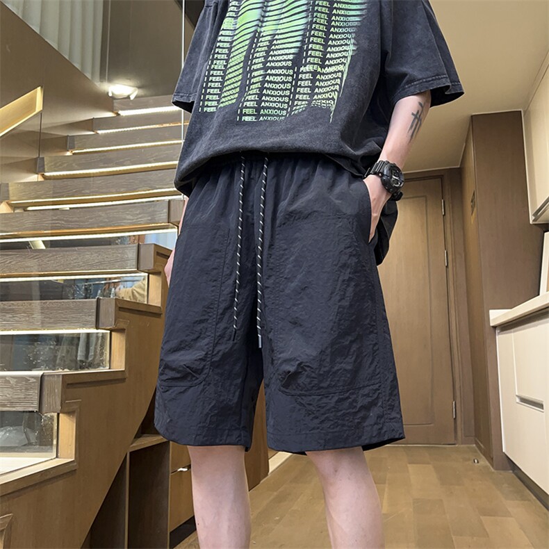 港风工装休闲裤高街五分裤宽松沙滩裤直通短裤DK210P32,男装休闲裤,星座1204-3