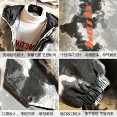 MC49006-P135大毛领迷彩衣男大码加厚服男袄子砖墙挂拍，男装棉衣，电商A040A