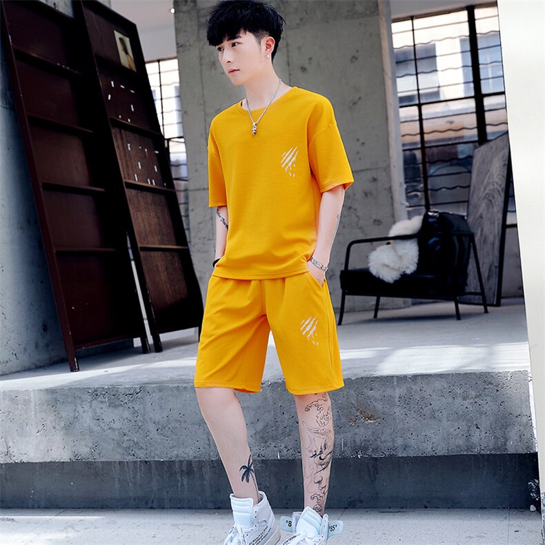 夏季短袖T恤男孩运动休闲青少年初中学生五分裤套装T756-P40,男装休闲套装,星座1206（原A206）