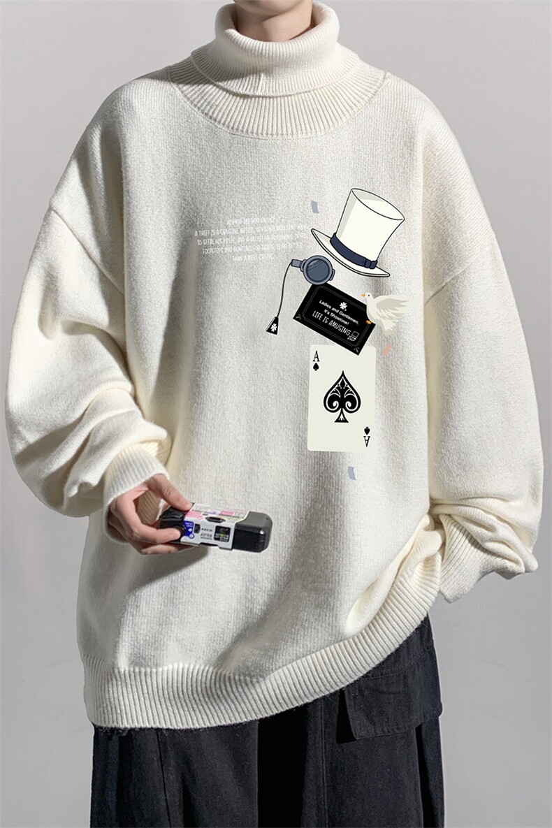 8XL高领毛衣男大码胖子堆堆领打底羊毛衫GM45373-P45加绒款-P65,男装T恤,电商A040