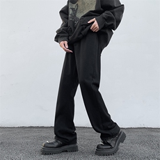 美式高街vibe风直筒牛仔裤男女修身显瘦阔腿长裤子潮牌61338-p43，男装牛仔裤，星座1008