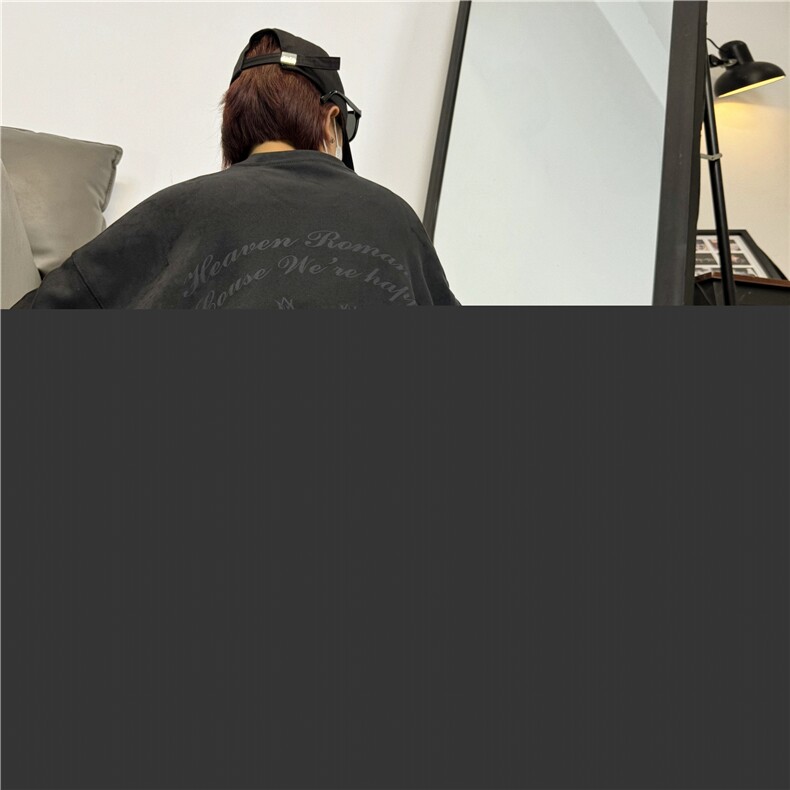 麂皮绒烧花美式复古街头潮牌t恤重磅中性XZ301B-JB4301-p28,男装T恤,星座301B