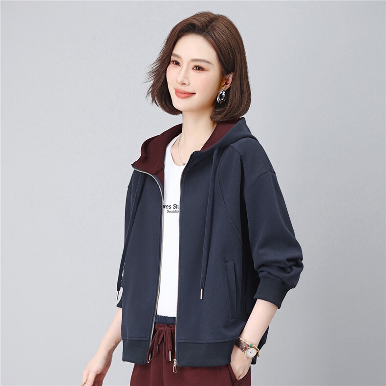 长期有大货卫衣开衫外套女2026春秋宽松连帽显瘦气质短外套上衣,女装卫衣/绒衫,璐依舞