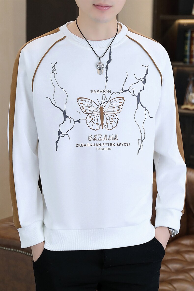 春季新款男士时尚潮流圆领长袖卫衣打底衫XZ310B-3-W2807-P47,男装卫衣,星座310B-3