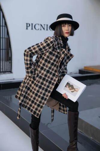 机车风格子外套，女装，茗格拉