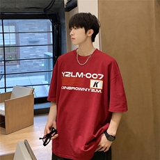 港风条纹印花设计短袖T恤男DT77779P18块特价控38：供抖音视频，男装T恤，星座227-7
