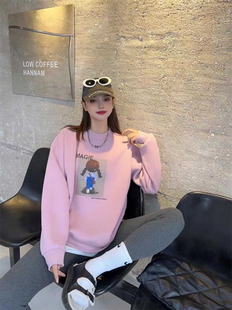 假两件拼接加绒卫衣，女装卫衣/绒衫，泽妤