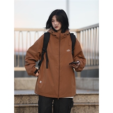 1506A/GG1010/P59冬季日系印花冲锋衣男女宽松连帽夹棉，男装夹克，星座1506A