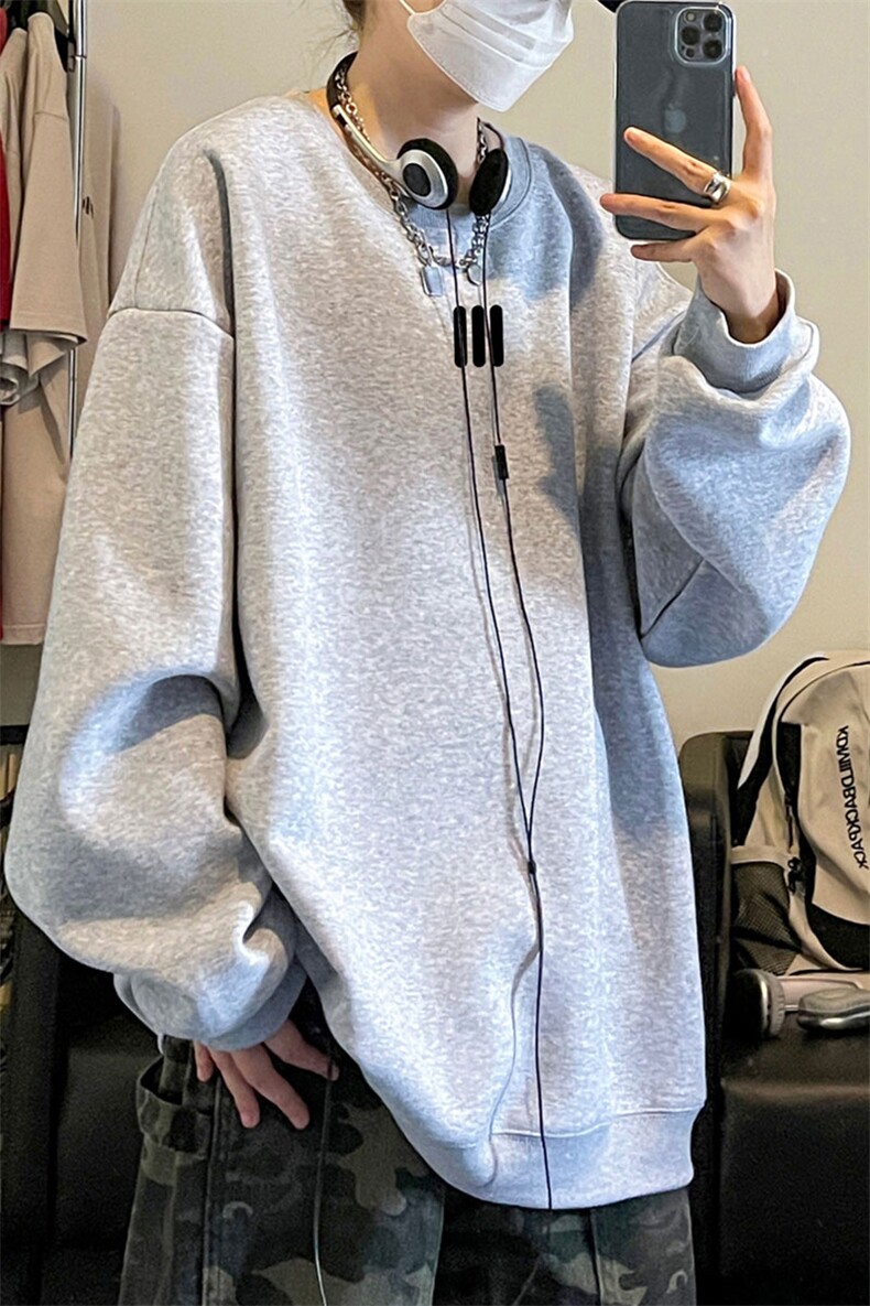 烫花大码330克重磅华棉复合圆领纯色休闲卫衣-W4614-P33【特价】,男装卫衣,电商A007